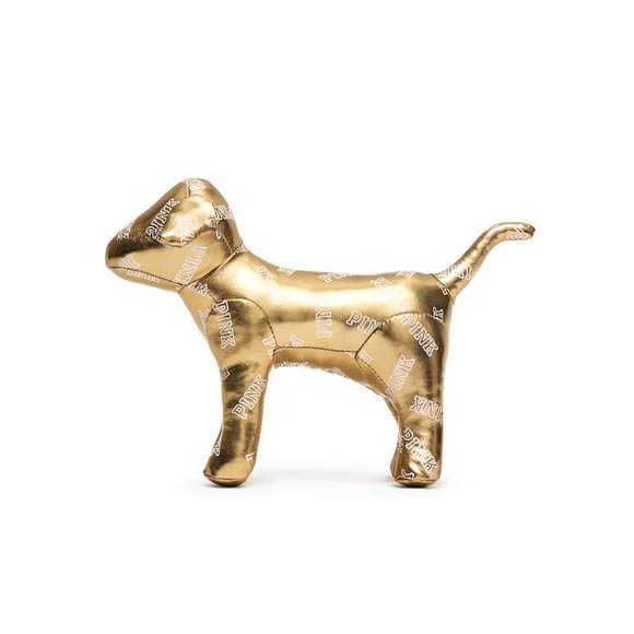 Victoria's Secret PINK Fashion Show 2014 London Gold Mini Dog Toy Collectible - Picture 1 of 5